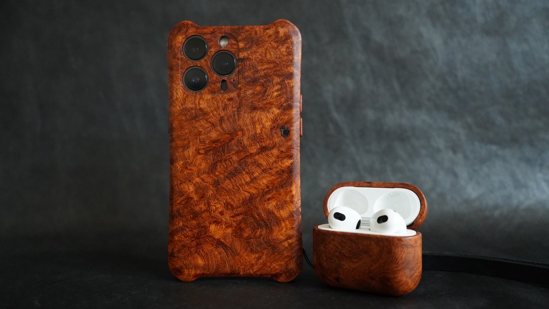花梨木瘤 iPhone 系列 全实木手机壳 - 数码小物 - 木头 红色