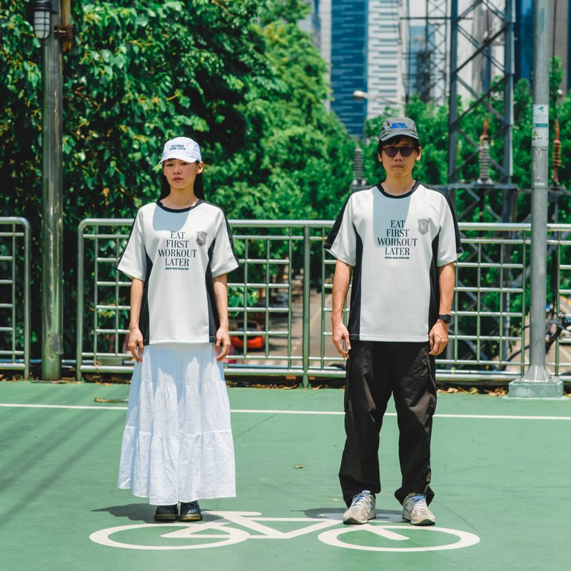 先吃再运动 (白色) - 夜光运动衫 - 中性连帽卫衣/T 恤 - 其他材质 白色