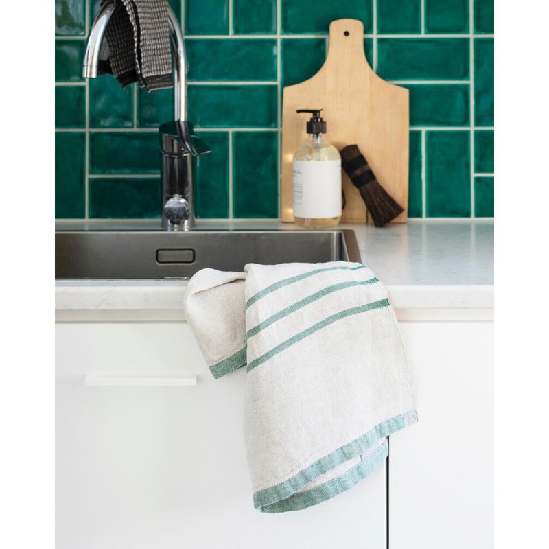 USVA亚麻万用巾/毛巾 (白杨绿) - 毛巾浴巾 - 棉．麻 绿色