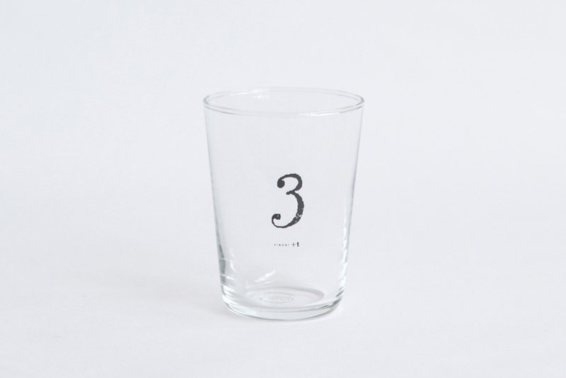 【+t企划】数字杯-黑 3 - 玻璃杯 - 玻璃 透明