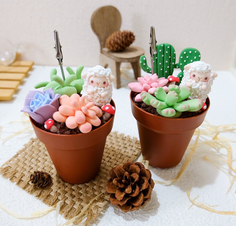 卷卷羊多肉盆栽收纳盒 黏土材料包 在线教学影片&DIY 材料 - 植栽 - 粘土 