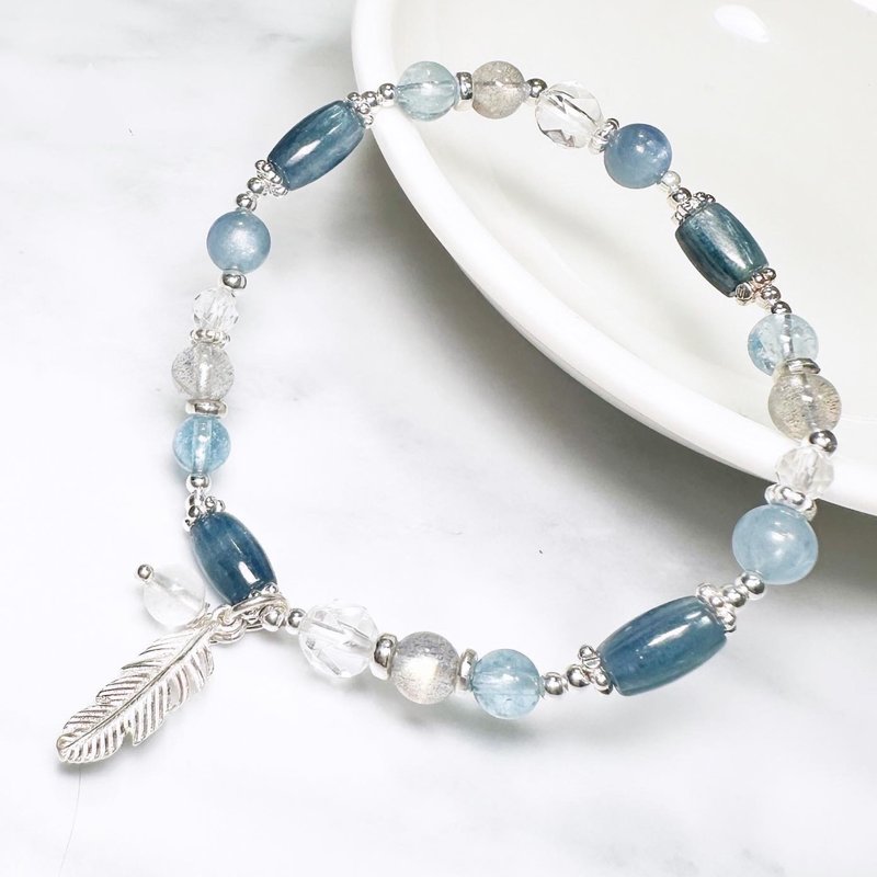 希腊风情-蓝晶石.拉长石.海蓝宝.设计款手链 - 手链/手环 - 水晶 蓝色