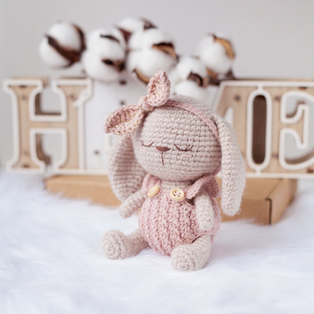 Crochet Pattern Sleeping Bunny Girl with Outfit Amigurumi Toy - Digital Item - 手工艺教程/工具书 - 其他材质 