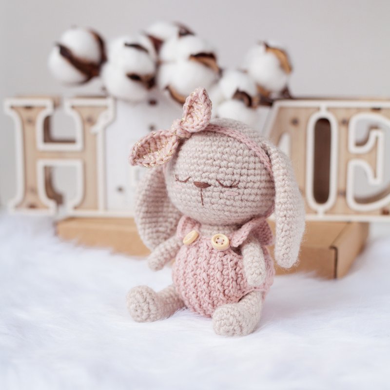 Crochet Pattern Sleeping Bunny Girl with Outfit Amigurumi Toy - Digital Item - 手工艺教程/工具书 - 其他材质 