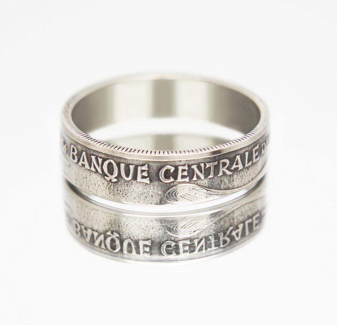 West African States Coin Ring 50 francs 1972-2011 coin rings for men coin rings - 戒指 - 其他金属 