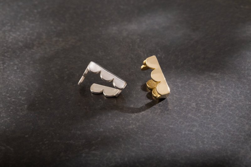 Upset / Upturn 胡子小姐转折系列 耳扣/耳骨环 EarCuff - 耳环/耳夹 - 纯银 银色