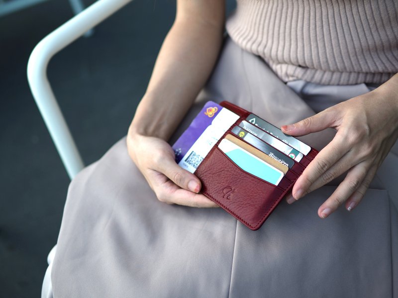 Mars (Burgundy) Passport holder, Multi-function case for travel - 其他 - 真皮 红色