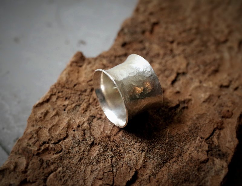 手打纯银板戒 - 对戒 - 纯银 白色