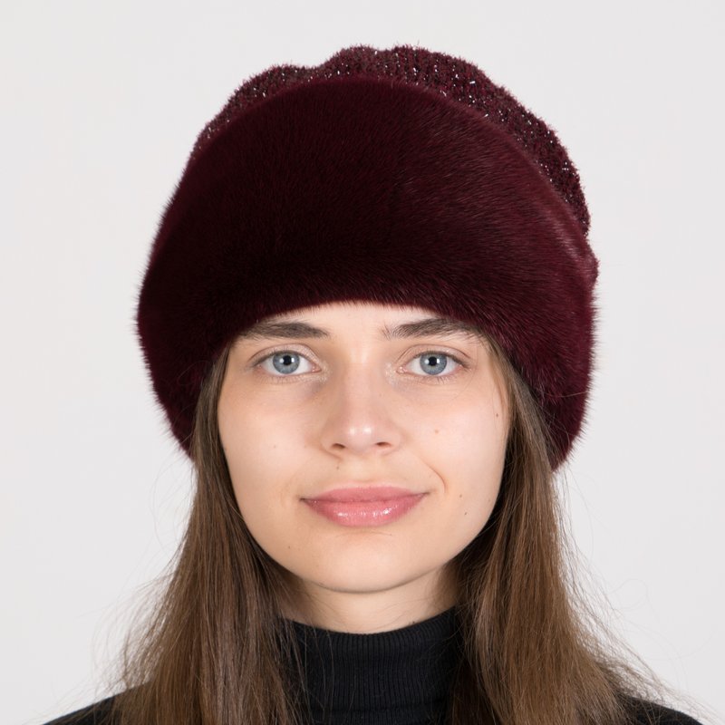 女士冬季毛帽 真毛绒貂皮帽 设计针织羊毛帽 - 帽子 - 羊毛 多色