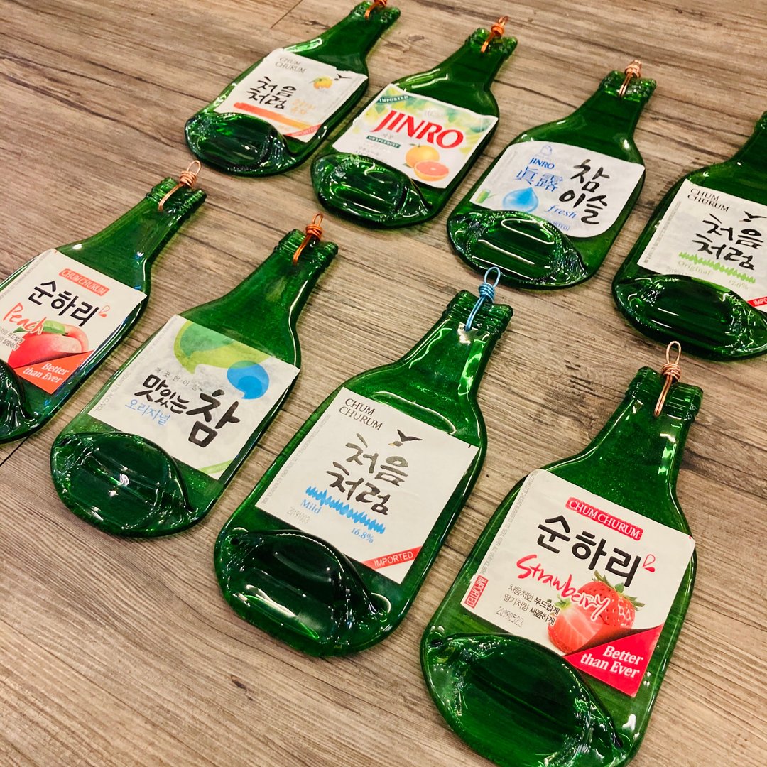 韩国真露烧酒 原瓶 挂件 吊饰 壁挂 装饰 - 摆饰 - 玻璃 