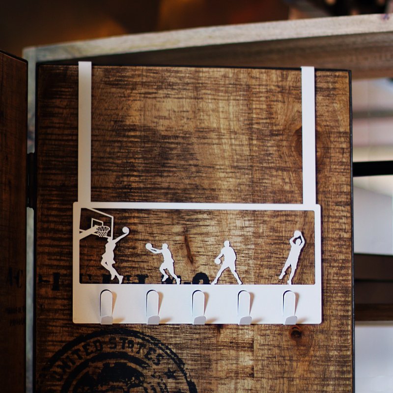 老朋友限定礼【OPUS东齐金工】门后挂勾/创意挂架/收纳/衣架-篮球 - 衣架/挂勾 - 其他金属 白色