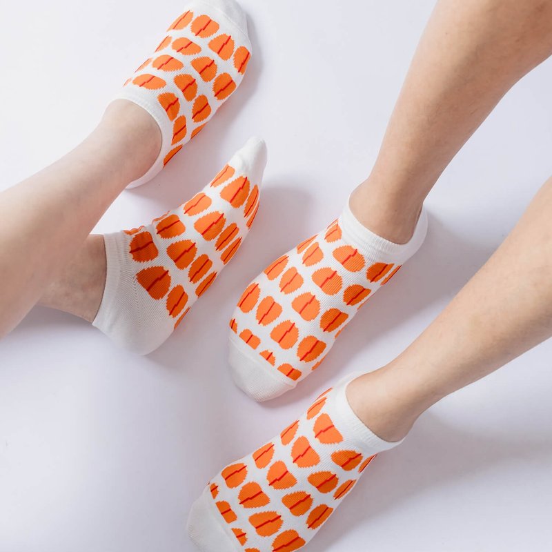 【锦源兴】乌鱼子抗菌踝袜 (白) l 袜子 台湾制 运动袜 印花 - 袜子 - 棉．麻 多色