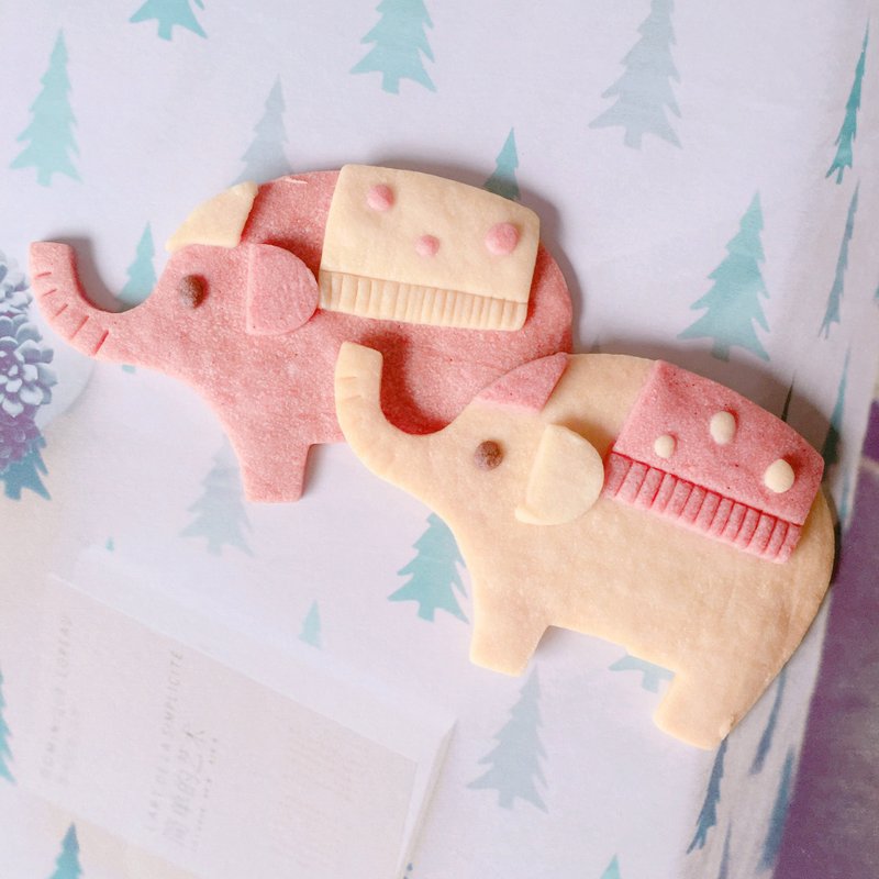 小象造型手工饼干(非糖霜、无人工色素) - 手工饼干 - 新鲜食材 粉红色