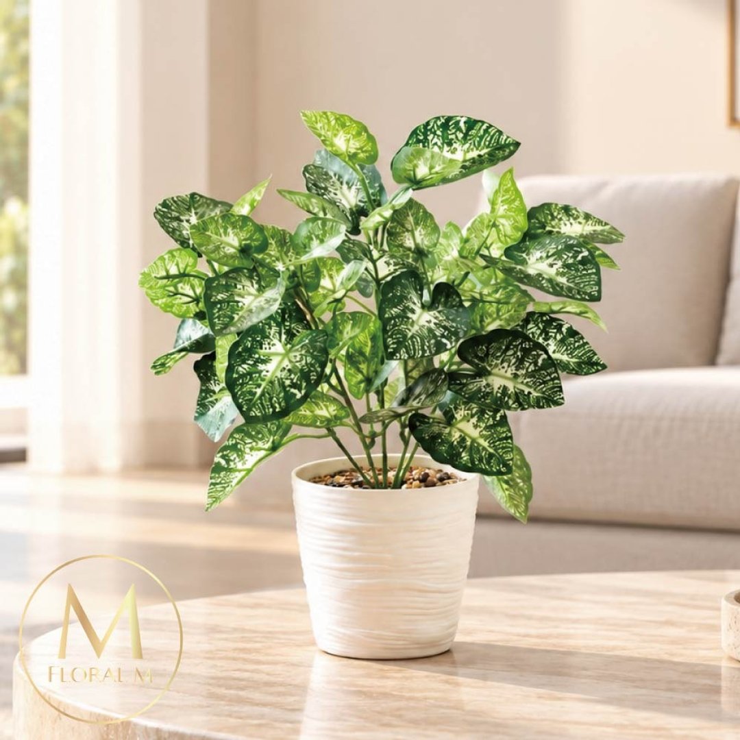 【疗愈绿意】白天使海芋 32cm 桌上型仿真绿植 - 植栽/盆栽 - 塑料 绿色