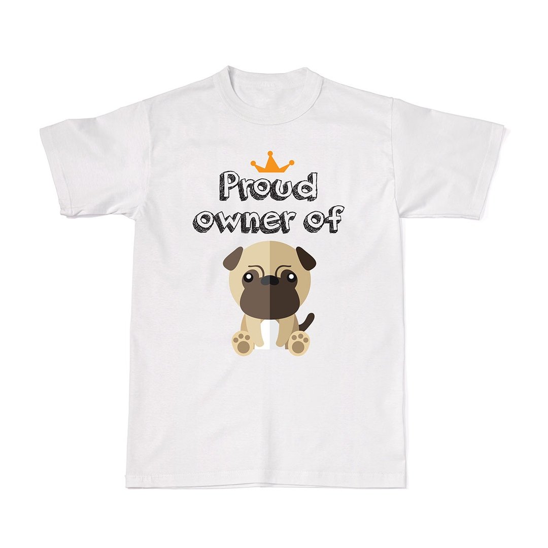 Proud Dog Owners Tees - Pug - 女装 T 恤 - 棉 白色