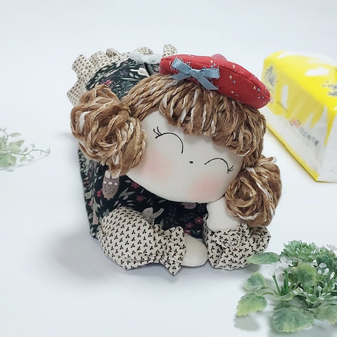 开心女孩面纸套(稍大版) - 纸巾盒 - 棉 多色
