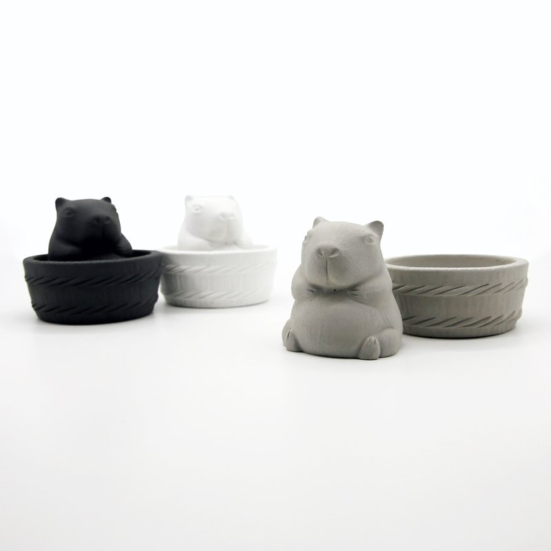 Capybara Aroma stone I 两件式泡澡卡皮巴拉扩香石 I 附5mi精油 - 香薰/精油/线香 - 水泥 