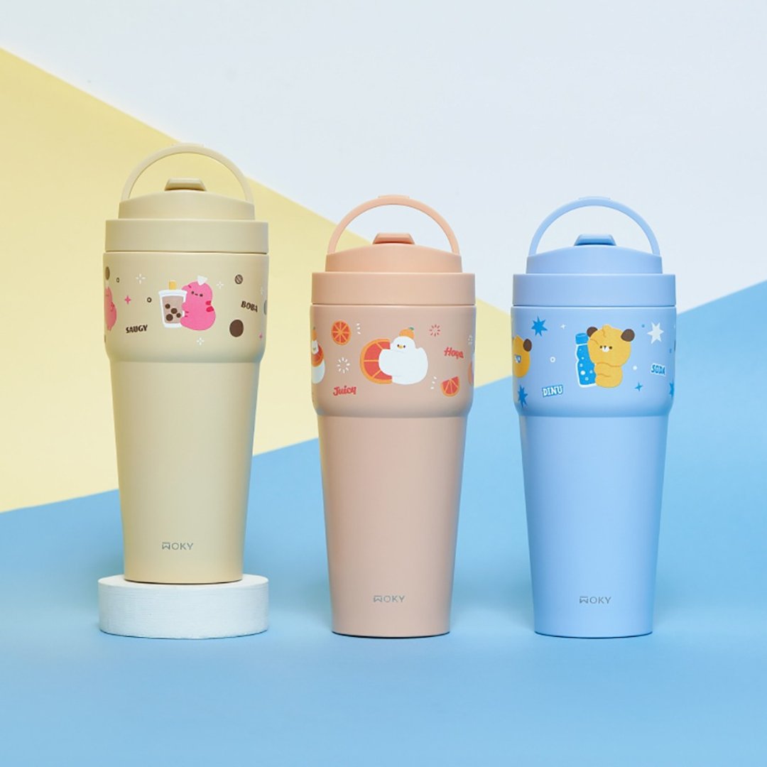 【WOKY沃厨】WOKY X dtto friends 浑圆杯 双层陶瓷750ml - 保温瓶/保温杯 - 不锈钢 