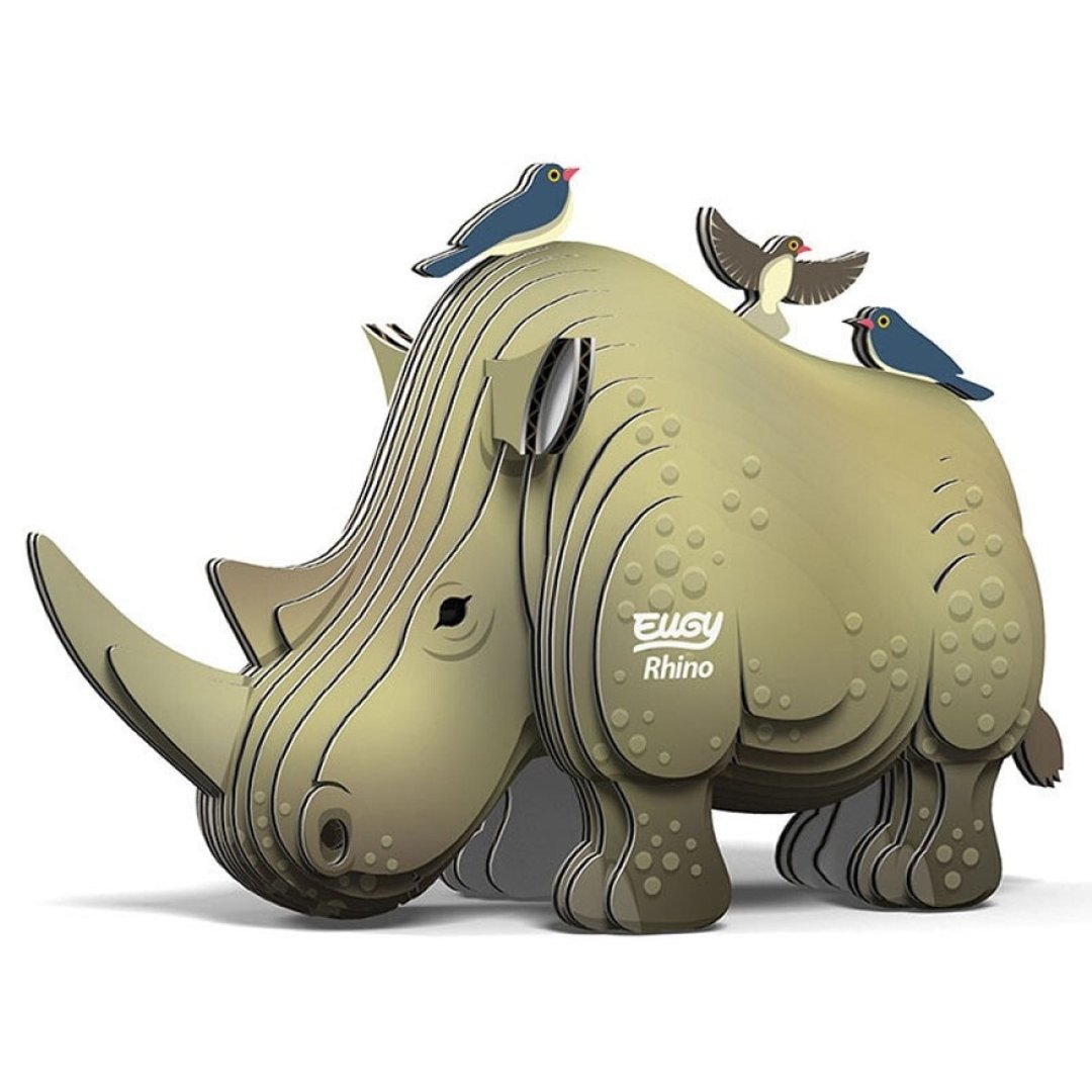 EUGY 3D坑纸拼图 - 076 犀牛 - 拼图 - 纸 卡其色