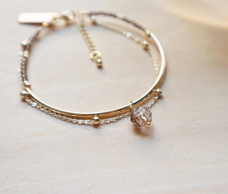 简约气质|Star Cut黑金超七x茶晶|金运|旺财|信心|招贵人|沉实安 - 手链/手环 - 水晶 咖啡色