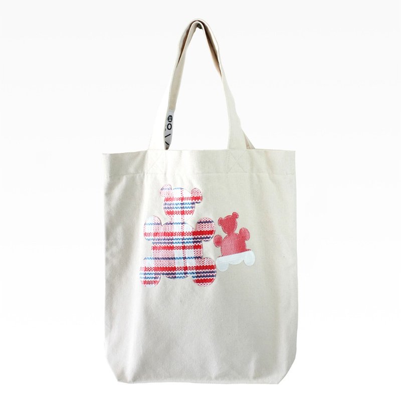 红白蓝330 X 又一山人 - 熊白蓝棉布袋 C (熊孖宝) - 侧背包/斜挎包 - 其他材质 