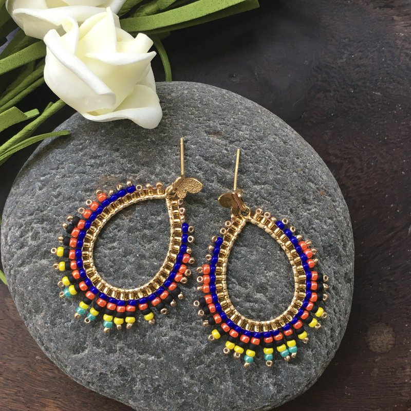 彩蝶耳环 - 耳环/耳夹 - 其他材质 