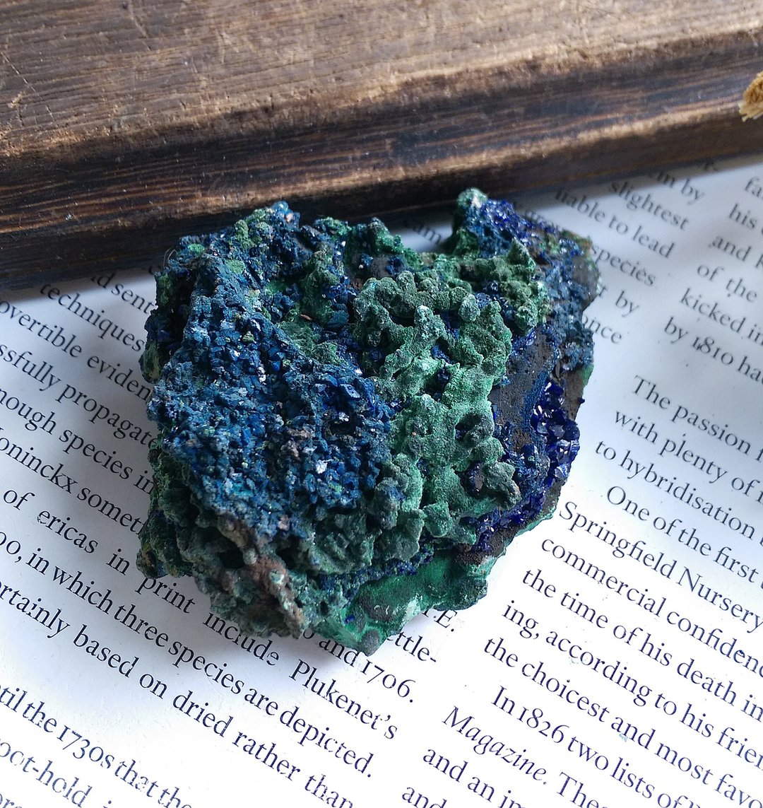 Azurite 湖北产地 蓝铜矿 圭孔雀石 共生矿 天然矿石 原矿 - 摆饰 - 其他材质 