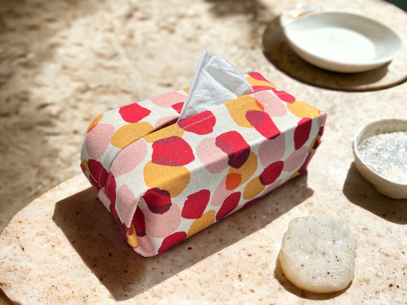 手作纸巾套。红色系透明水彩 - 收纳用品 - 棉．麻 红色