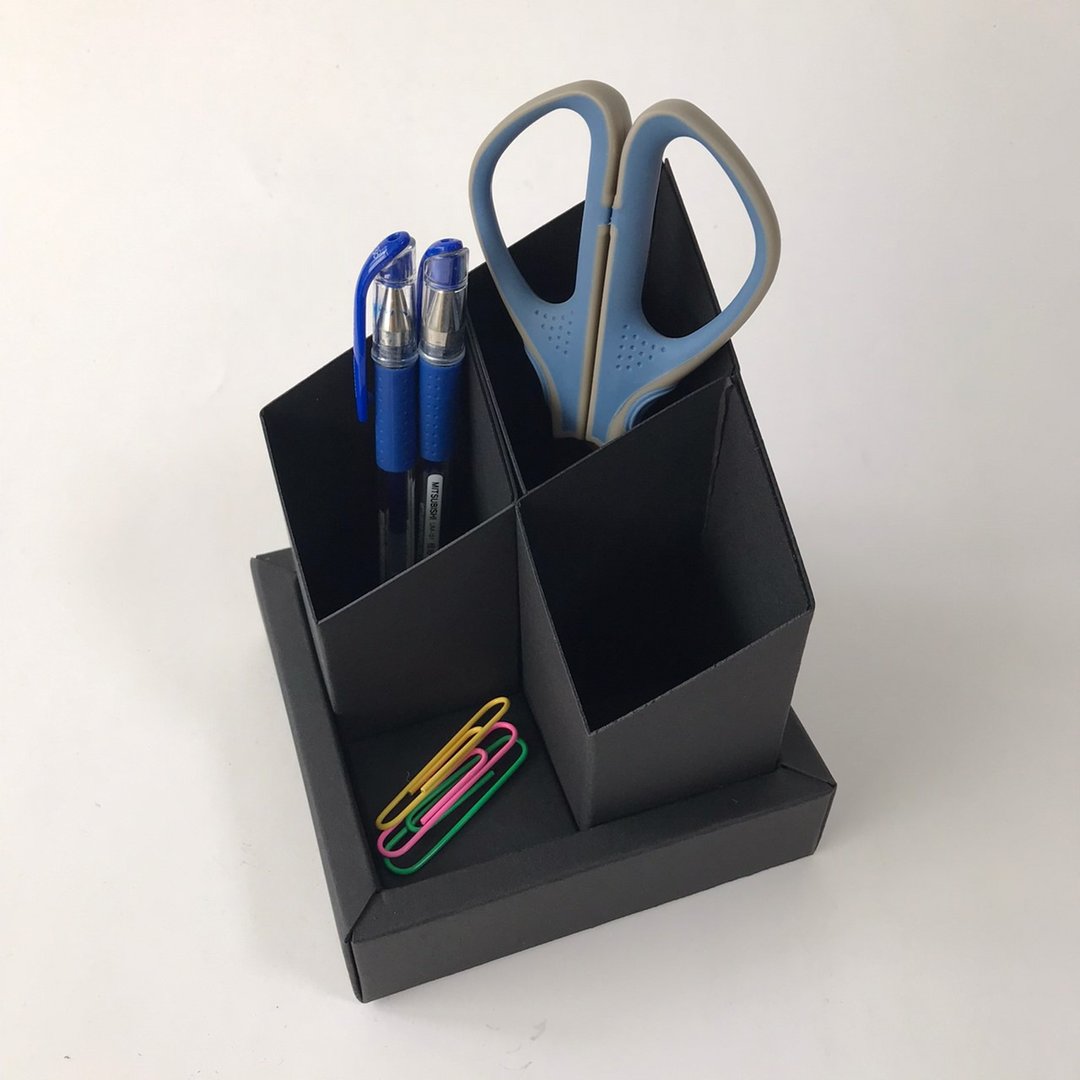Stationery-Minimalist (Black) 极简疯-笔筒组(黑) - 笔筒/笔座 - 纸 黑色