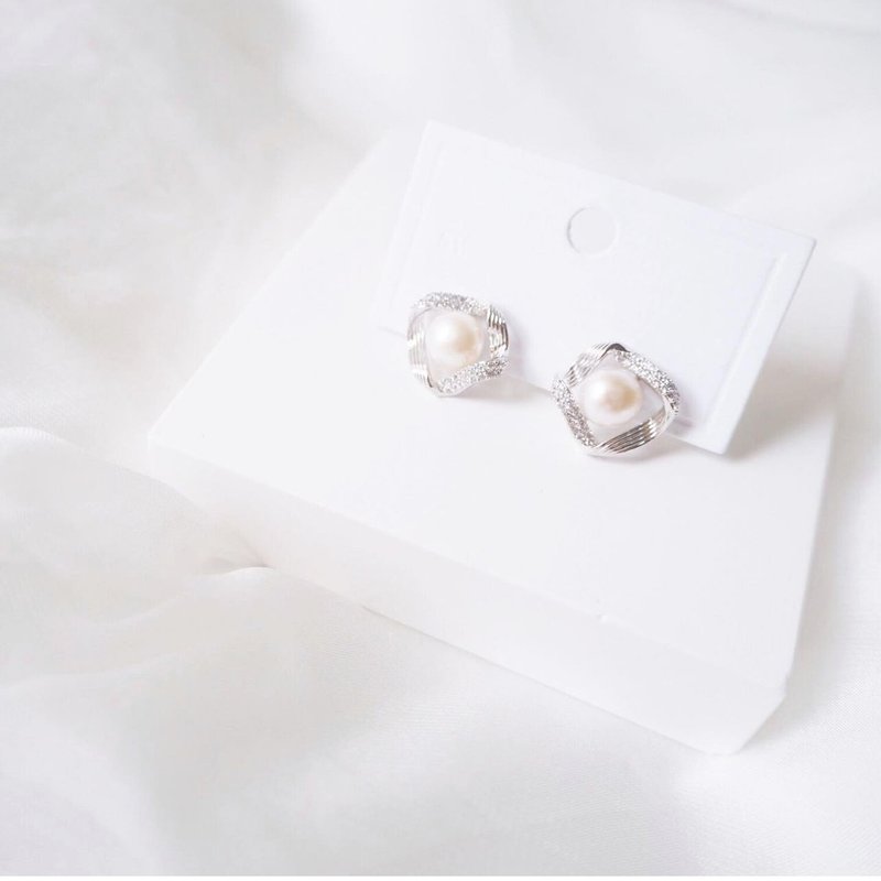 新娘耳环 新娘耳夹 生日礼物 优雅 耳环 耳夹 定制化 定制 - 耳环/耳夹 - 其他金属 白色