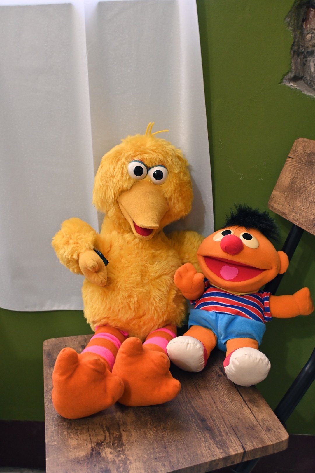 1997s芝麻街恩尼&大鸟布偶 - 玩偶/公仔 - 棉．麻 多色