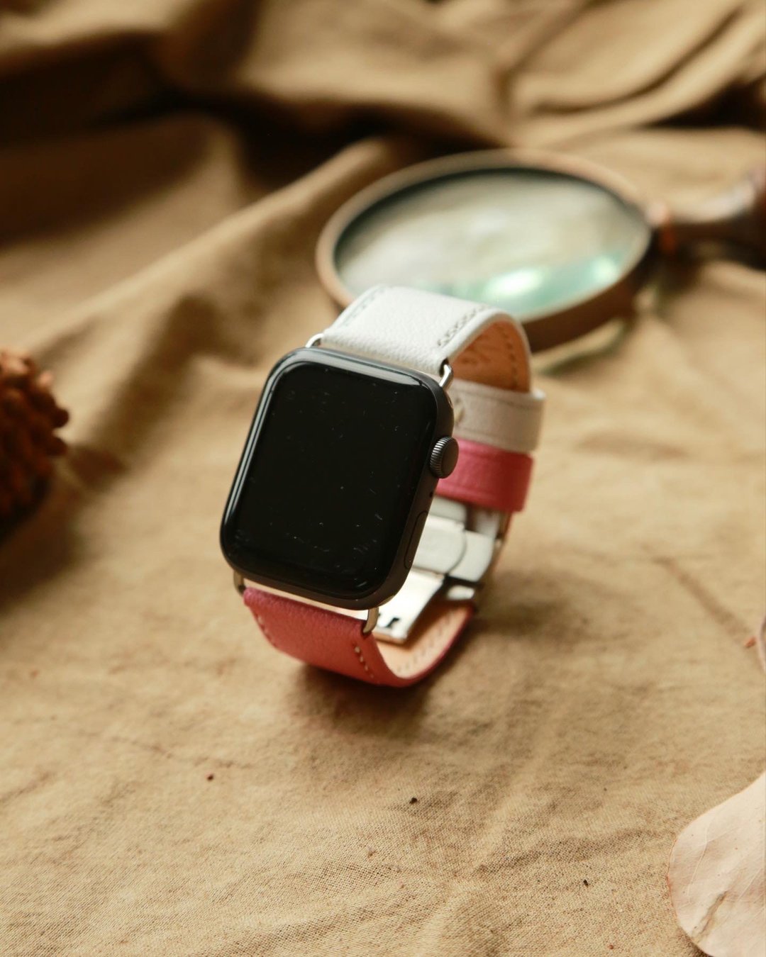 Apple Watch 手表表带, 蝴蝶扣, 自由拼色, 刻字服务, 定制化礼物 - 表带 - 真皮 