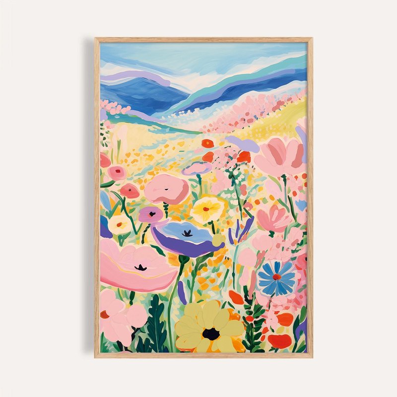 野花山谷 Blossom Valley / 当代花卉风景插画 - 海报/装饰画/版画 - 纸 