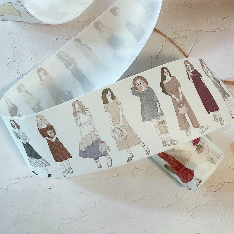 7cm 纸胶带 / 花絮女孩 - 纸胶带 - 纸 