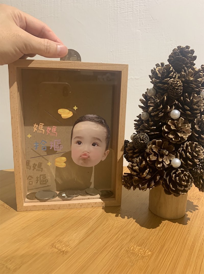 可爱照片木质存钱筒 - 储蓄罐 - 木头 