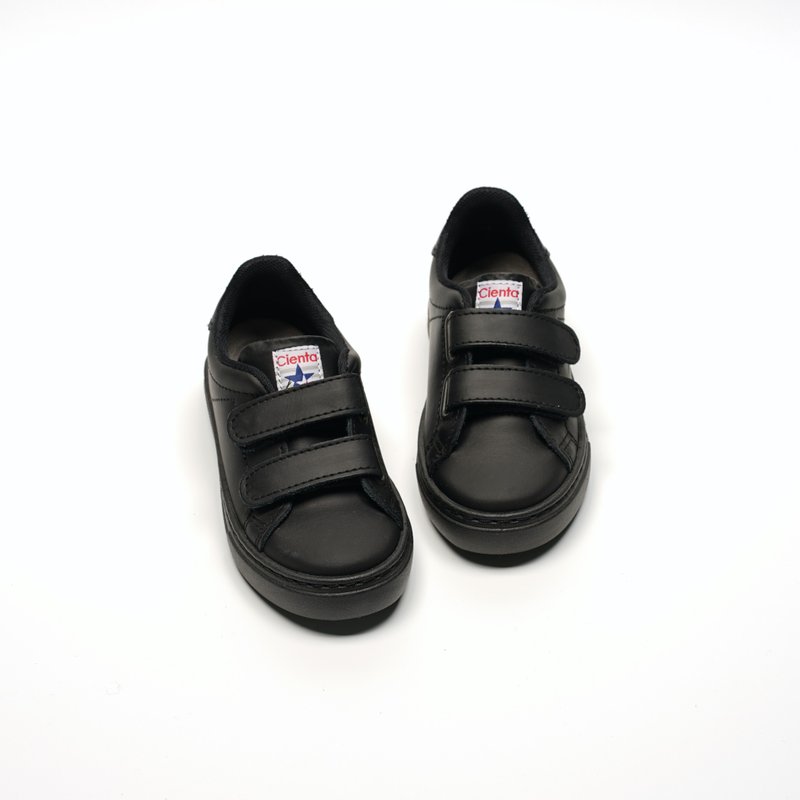 西班牙国民帆布鞋 CIENTA 80044 01 黑色 Nappa皮革 童鞋 魔鬼毡 - 童装鞋 - 真皮 白色