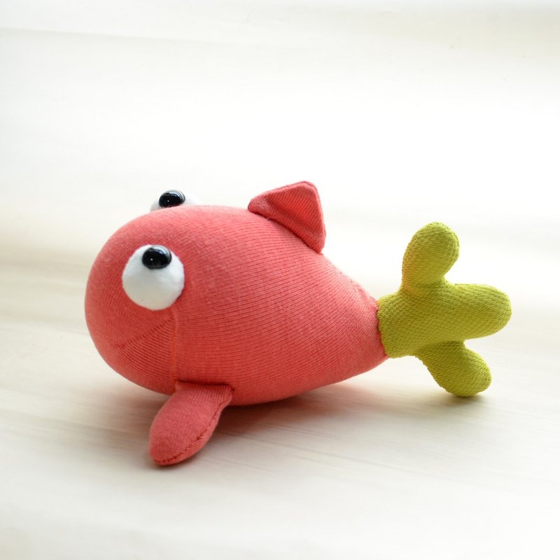 全手缝自然风袜子娃娃~仙人掌大眼鱼(全手缝) - 玩偶/公仔 - 棉．麻 