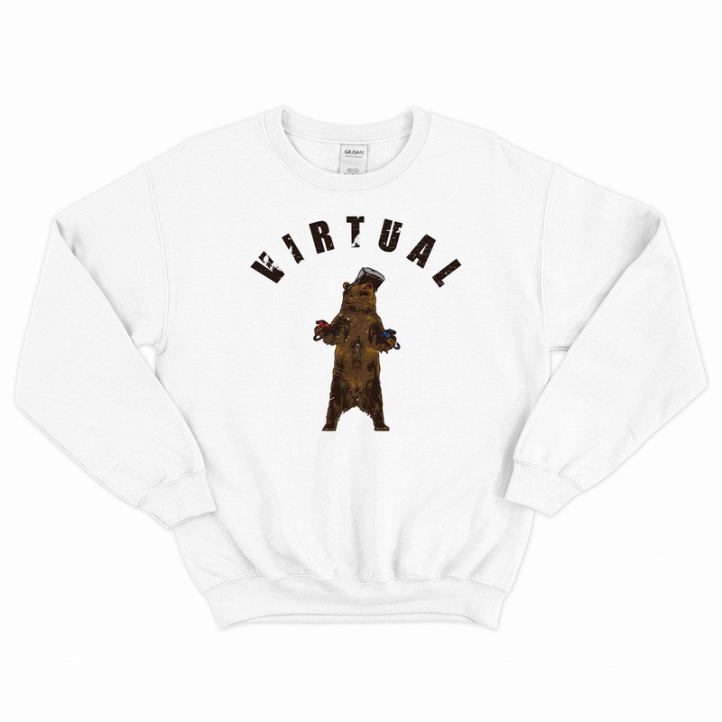 休闲运动衫/ VR bear - 男装上衣/T 恤 - 棉．麻 白色