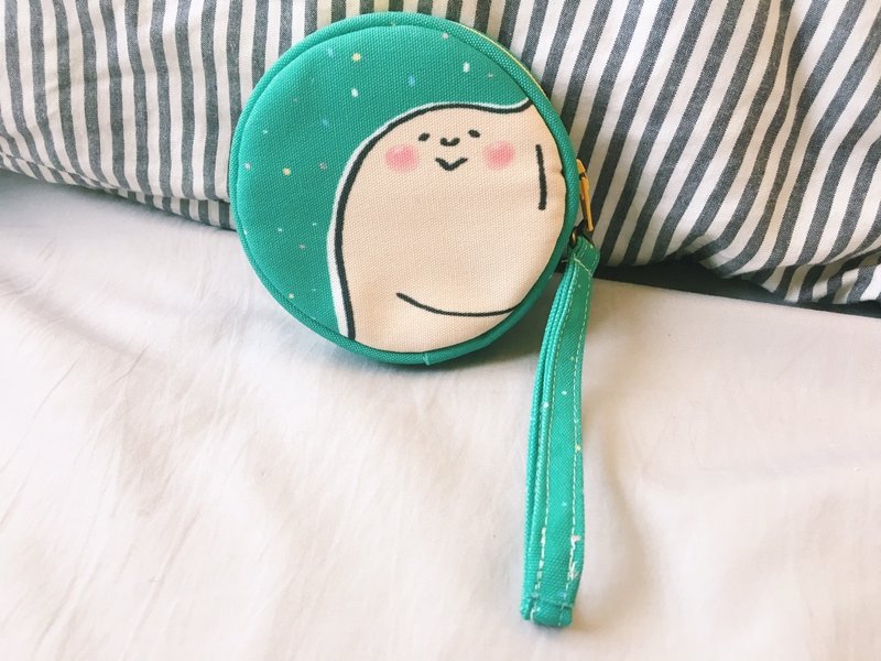 咻咻熊家的铃薯泥圆圆零钱包 - 零钱包 - 棉．麻 绿色
