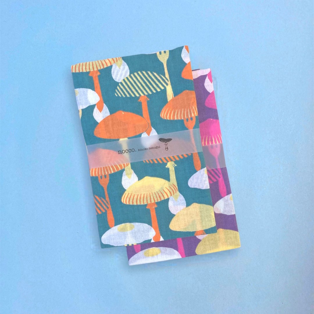 Tamagotake and tamagoyaki towel / japanese tenugui -Amanita caesareoides-/tenugui, towel, handkerchief, textile - 毛巾浴巾 - 棉 紫色