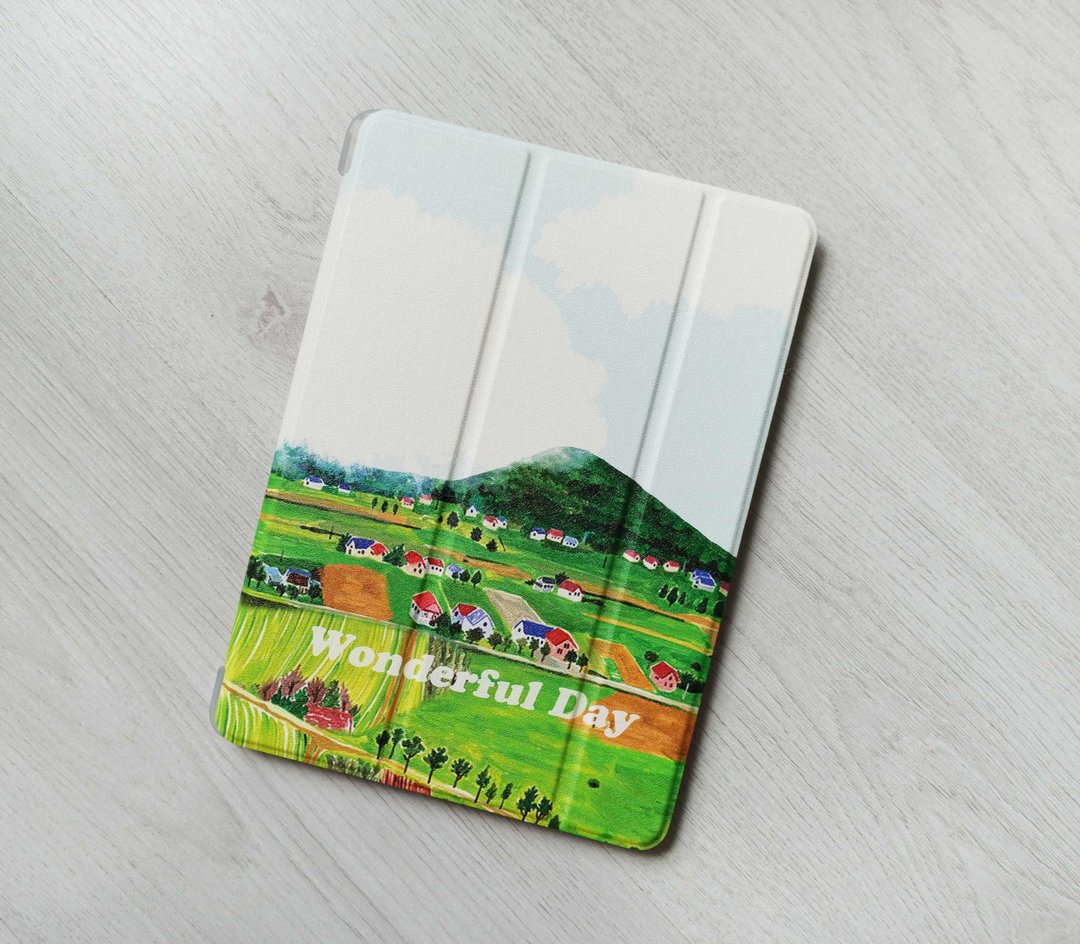 风景小村庄iPad mini 6 10代 Pro 12.9 Air 5 6 笔槽充电保护套 - 平板/电脑保护壳 - 塑料 多色