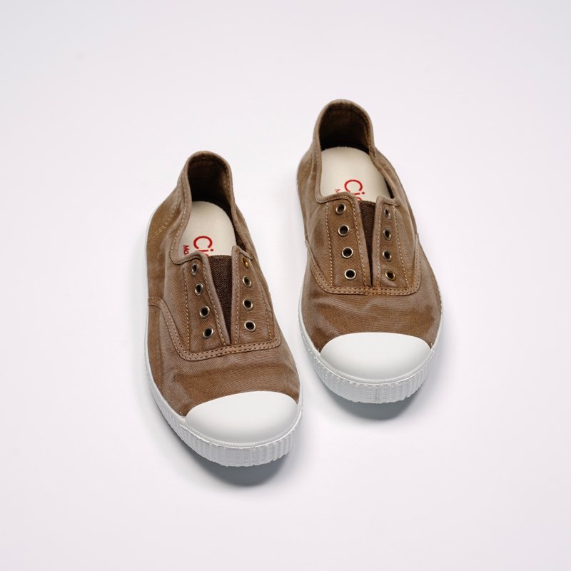 西班牙国民帆布鞋 CIENTA  70777 46 驼色 洗旧布料 大人 - 女款休闲鞋 - 棉．麻 橘色