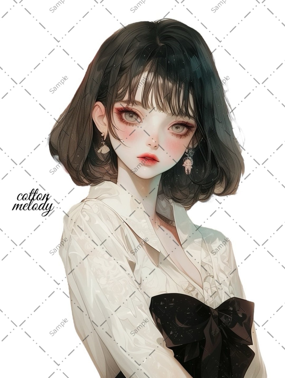 original sticker no.962 人物贴纸 原创贴纸 人物贴纸 女孩贴纸 原创人物贴纸 - 贴纸 - 纸 