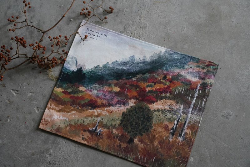 台湾高山挂布 - Oct 三六九山庄旁 - 海报/装饰画/版画 - 棉．麻 红色