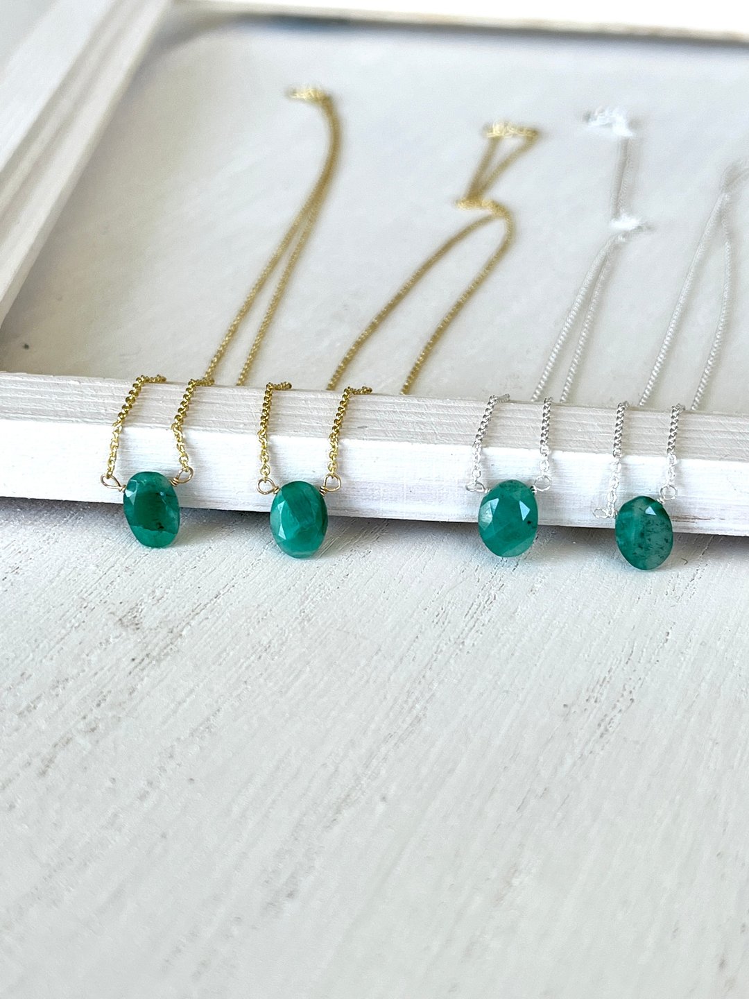 Emerald necklace - 项链 - 半宝石 绿色