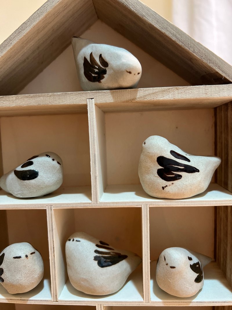 雪精灵系列  巧克力糯米团 手绘陶偶八只 包含小屋 - 玩偶/公仔 - 陶 