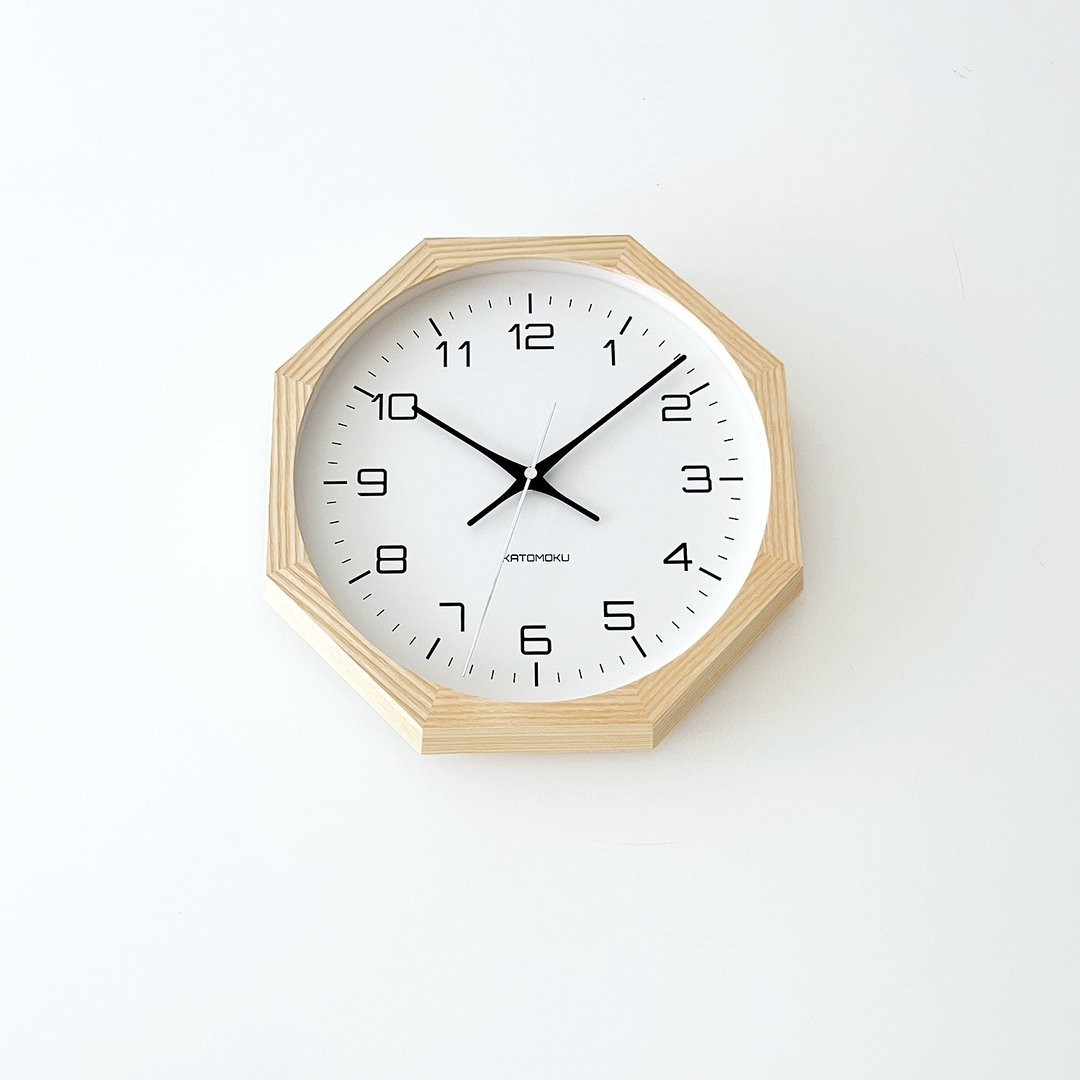 KATOMOKU muku clock 11 八边形 自然的 (km-94NA8) 挂钟 日本制 - 时钟/闹钟 - 木头 