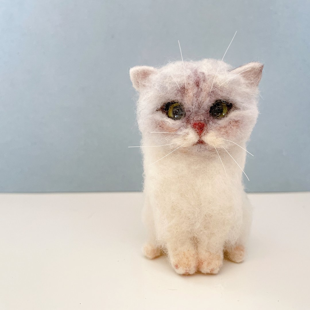 羊毛毡宠物定制 猫- 全身迷你公仔/No.1坐姿/需估价请勿直接下单 - 玩偶/公仔 - 羊毛 