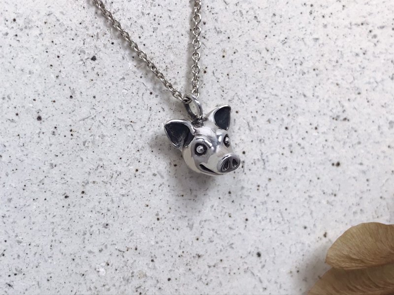 小猪-纯银项链 - 项链 - 纯银 银色