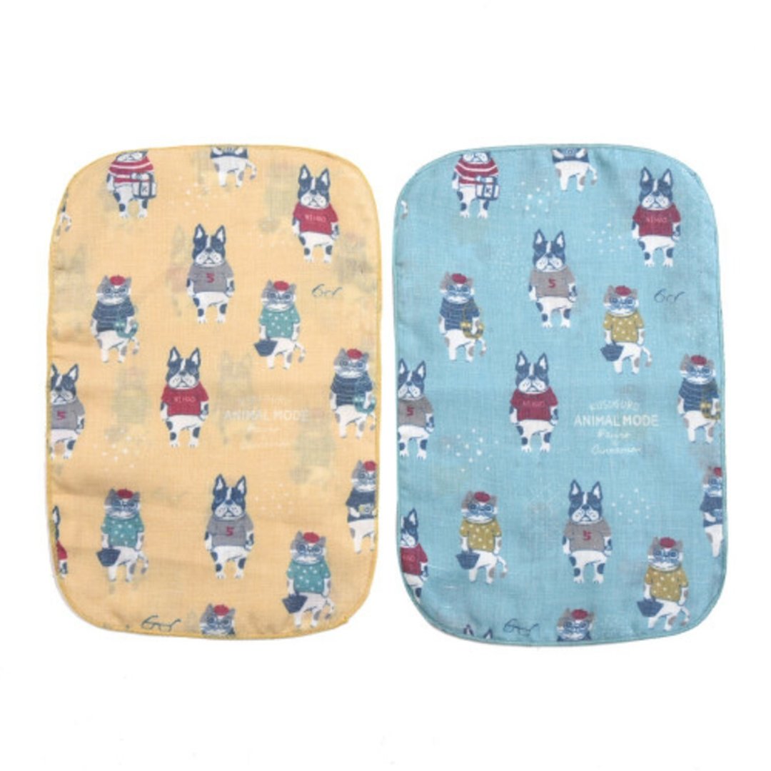 Kusuguru Japan 2入组 多功能纱布巾 30X20cm -Animal Mode款 - 手帕/方巾 - 聚酯纤维 黄色